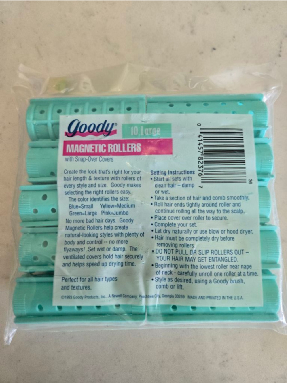 Vintage Goody Magnetic Hair Rollers One Size Teal - Picture 3 of 4